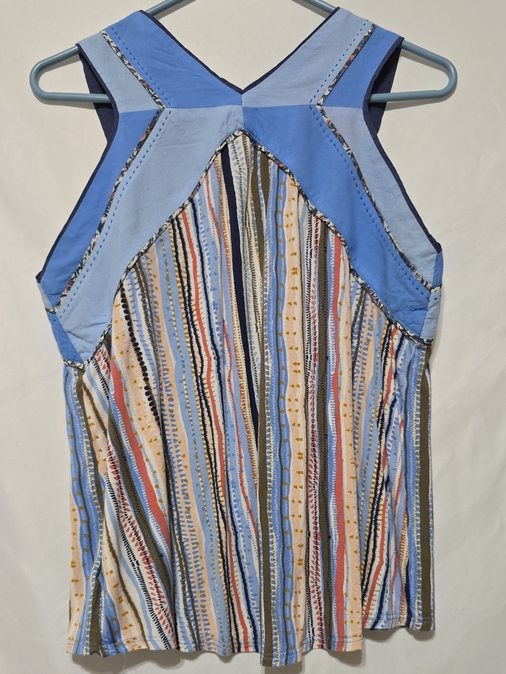 Anthropologie One September Meseta Boho Patchwork Striped Tank Top M - Picture 7 of 7